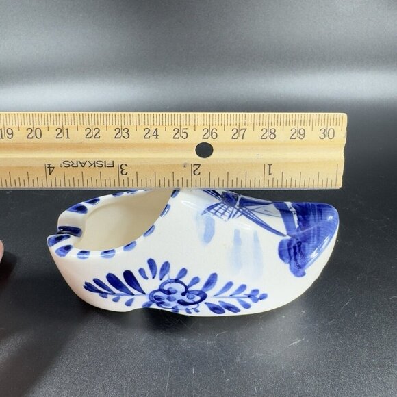 Elesva Holland Delft Ashtray Ceramic Clog Shoe Windmill Hand Painted Vintage - Picture 5 of 14